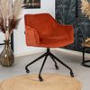 Bronx71 Esszimmerstuhl Samt Quinn mit Rollen Kupfer - 4er Set Bild 5