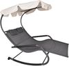 Doppel-Schaukelliege AMINA Anthrazit Polyester | Sonnenliege mit Dach Relaxliege Gartenliege Bild 1
