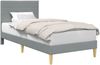 vidaXL Bettrahmen mit Kopfteil Hellgrau 90 x 190 cm Stoff 42027552 Bild 2