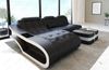 Mini Ecksofa Elegante L-Form Leder - Kunstleder - schwarz-weiß - Links Bild 2