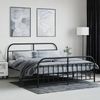vidaXL Bettgestell mit Kopf- und Fußteil Metall Schwarz 183x213 cm 353658 Bild 4