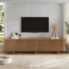 Merax Lowboard im Retro-Design, TV Möbel mit vertikal geriffelten Türen (1 St), TV Schrank mit Schiebetüren, Kugelfüßen & Stauraum, 180×35×45cm Bild 3