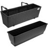 4er Set Balkonkasten Polyrattan Schwarz Bild 3
