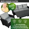BRAST Gartenmöbel Set Delight Schwarz/Grau bis zu 7 Personen inkl. extra Dicke Kissen Outdoor Loungemöbel Sitzgruppe Essgruppe Garnitur Bild 4