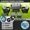 BRAST Gartenmöbel Set Delight Schwarz/Grau bis zu 7 Personen inkl. extra Dicke Kissen Outdoor Loungemöbel Sitzgruppe Essgruppe Garnitur Bild 2