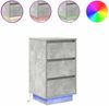 vidaXL Nachttisch mit LED-Leuchten Betongrau 38x34x65 cm 861304 Bild 2