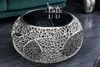 Design Couchtisch RIXOS 75cm Metall silber Handarbeit Stauraum Bild 2