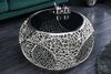 Design Couchtisch RIXOS 75cm Metall silber Handarbeit Stauraum Bild 3