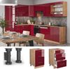 Küchenunterschrank Fame-Line Bordeaux Hochglanz 50 cm ohne Arbeitsplatte Vicco Bild 2