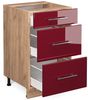 Küchenunterschrank Fame-Line Bordeaux Hochglanz 50 cm ohne Arbeitsplatte Vicco Bild 4