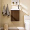 SoBuy BZR196-BR Badmöbel mit Waschbecken, MDF, Melamin, Dunkelbraun, 40 x 56 x 22 cm Bild 2