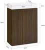 SoBuy BZR196-BR Badmöbel mit Waschbecken, MDF, Melamin, Dunkelbraun, 40 x 56 x 22 cm Bild 3