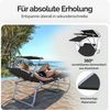 CASARIA® 2er Set Sonnenliege mit Dach Klappbar Gartenliege Wetterfest Liege Grau Bild 4