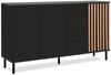 Finori Monza 51C Sideboard, schwarz / Dekor Artisan Oak | Sideboard für Wohnzimmer | Maß: B x H x T ca. 160 x 90 x 40 cm | Sideboard mit 3 Türen und 4 Schubkästen Bild 3