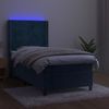 vidaXL Polsterbett mit Matratze & LED Dunkelblau 90x190 cm Samt Bild 3