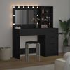 vidaXL Schminktisch mit Regal Schwarz 78,5 x 41 x 135 cm Holzwerkstoff 3334192 Bild 4