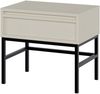 Selsey 'Evo' Nachttisch mit Schublade, beige mit schwarzem Metallgestell, ca. 44 x 50 x 34 cm Bild 1