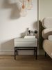 Selsey 'Evo' Nachttisch mit Schublade, beige mit schwarzem Metallgestell, ca. 44 x 50 x 34 cm Bild 2