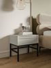 Selsey 'Evo' Nachttisch mit Schublade, beige mit schwarzem Metallgestell, ca. 44 x 50 x 34 cm Bild 3