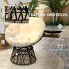 Papasansessel aus Rattan mit 360°-Drehfunktion & Seitentablett, 118x76x88 cm, Beige Bild 4