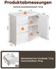 Yorbay Sideboard Weiß Kommode 80.5cm Beistellschrank mit 1 Türen und 3 Schubladen, 1 versteckten kleinen Schublade Maße:80.5x35x79cm Bild 4