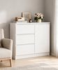 Yorbay Sideboard Weiß Kommode 80.5cm Beistellschrank mit 1 Türen und 3 Schubladen, 1 versteckten kleinen Schublade Maße:80.5x35x79cm Bild 3
