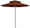 Sonnenschirm, Terrassenschirm mit Doppeldach und Holz-Mast Terrakotta 270 cm Bild 2