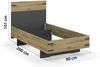 Bett >Butte< in grau metallic / Eiche Artisan Dekor - 95x101x207 (BxHxT) Bild 3