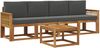 vidaXL Outdoor-Sofagarnitur 5 pcs Natur und Anthrazit Polyester 3384978 Bild 2