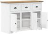 vidaXL Sideboard BODO Weiß und Braun 115,5x44x80 cm Massivholz Kiefer 355066 Bild 4