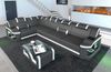 Mini Ecksofa Padua L Form aus Leder - Büffelleder - grau-weiß - Links Bild 2