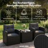 STEELSØN 'Selaria' Polyrattan Sitzgarnitur 3-tlg, Gartenmöbel Set aus 2 Stühlen und Tisch, Sitzgruppe inkl. Kissen, schwarz, wetterfest für 2 Personen Bild 3