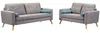 Vente-unique 'TATUM' 1x 2-Sitzer Sofa und 1x 3-Sitzer Sofa, Bouclé Stoff grau, 130 / 182 x 81 x 83 cm Bild 2