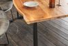 KAWOLA Esstisch LORE Tisch 240x100cm massiv mit Baumkante Fuß schwarz Bild 5