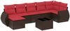 vidaXL 8-teiliges Gartensofa-Set mit Kissen, braun, Polyrattan 3221693 Bild 2