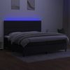 Boxspringbett mit Matratze & LED Stoff Schwarz 200x200 cm, Härtegrad: H2 [3134983] Bild 4
