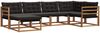 vidaXL Outdoor-Sofagarnitur mit Kissen 6 pcs Natürlich und Schwarz 3369615 Bild 2