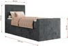 Bett mit Matratze, Boxspringbhett TILIANO DUO 90, Einzelbett 90 x 200 cm, Multipocket-Matratze 7-Zonen-Taschenfederkern - Grau Cordstoff - H3 - Links - Topper Visco Bild 4