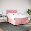 vidaXL Boxspringbett mit Matratze Rosa 160x200 cm Samt 3290965 Bild 3