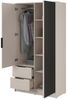 Bettso 'NELLY' Kleiderschrank mit Lamellen, Holzwerkstoff Kaschmir 200x51x105 cm Bild 2