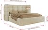 Polsterbett FLONELLE CLASSIC 180 x 200 cm mit Stauraum, Federholzlattenrost, Massivholzrahmen, gestepptes Kopfteil Gasdruckfeder Schlafzimmerbett Pocket Matratze - Creme Samt - VIRE LUX Bild 4