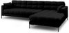 Micadoni Ecksofa Mamaia 5-Sitzer Rechts Strukturierter Stoff Neve Schwarz schwarze Beine Bild 3