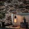 ZMH Retro Tischlampe 1 flammige Vintage Nachttischlampe Wohnzimmer Tischleuchte im Industrial Design aus Metall und Holz - Schwarz - Fassung: E27 - inkl. Schalter - ohne Leuchtmittel (50CM) Bild 4
