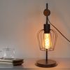 ZMH Retro Tischlampe 1 flammige Vintage Nachttischlampe Wohnzimmer Tischleuchte im Industrial Design aus Metall und Holz - Schwarz - Fassung: E27 - inkl. Schalter - ohne Leuchtmittel (50CM) Bild 2
