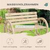 Outsunny Gartenbank 2-Sitzer Sitzbank Holzbank Wagenrad mit Armlehne Landhausstil Tannenholz Naturholz 105,5 x 56 x 79 cm Bild 4