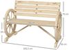 Outsunny Gartenbank 2-Sitzer Sitzbank Holzbank Wagenrad mit Armlehne Landhausstil Tannenholz Naturholz 105,5 x 56 x 79 cm Bild 3
