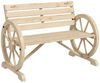 Outsunny Gartenbank 2-Sitzer Sitzbank Holzbank Wagenrad mit Armlehne Landhausstil Tannenholz Naturholz 105,5 x 56 x 79 cm Bild 2
