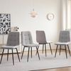 GrandCA HOME Essgruppe Tisch- und Stuhl-Set im Nordischen Stil, Essgruppe mit Stühlen, (5-tlg), Stühle aus Dutch Velvet / Cord, Metallbeine, Schwarz/Grau Bild 4