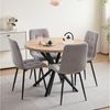 GrandCA HOME Essgruppe Tisch- und Stuhl-Set im Nordischen Stil, Essgruppe mit Stühlen, (5-tlg), Stühle aus Dutch Velvet / Cord, Metallbeine, Schwarz/Grau Bild 2