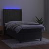 vidaXL Boxspringbett mit Matratze & LED Dunkelgrau 90x200 cm Samt 3139662 Bild 3